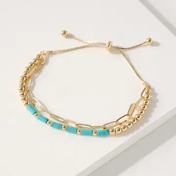 Stone Barrel Beaded Bracelet