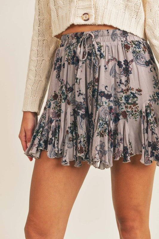 FLORAL PRINT SKORT